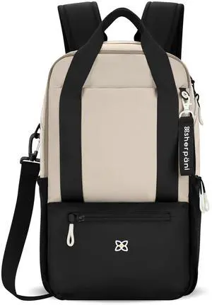 Sherpani Camden, Convertible Backpack, 3 in 1 Tote Bag, 18L Travel Backpack, Crossbody Bag for Women, Cross Body Purse, Travel Gifts, RFID Protection, Fits 13 Laptop (Con Leche)