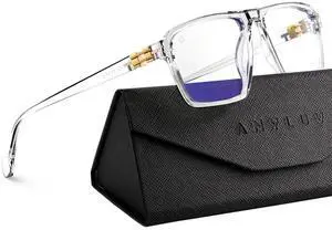 ANYLUV Blue Light Glasses Men, Rectangle business style Glasses for Men Women,Integrated Nose Pad Glasses for Eye Protection