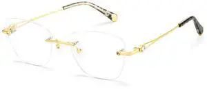 Zeelool Rimless Blue Light Blocking Reading Glasses for Women Men, Rectangle Fashion Thin Metal Readers Lightweight Computer Eyeglasses with Anti Eyestrain/UV Lens ZJGM791975-01B-275