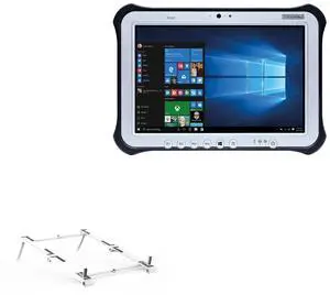 BoxWave Stand and Mount Compatible with Panasonic Toughpad FZ-G1 - Pocket Aluminum Stand 3-in-1, Portable Multi Angle Viewing Riser - Metallic Silver