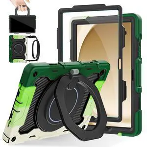 ROISKIN Case for Galaxy Tab A9 Plus 5G/ A9+ 11 Inch with HD Screen Protector & Shoulder Strap,Heavy Duty Military Case for Samsung Galaxy A9 Plus SM-X210/X216/X218 - Rotating Stand for Kids