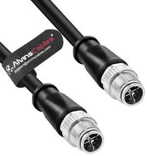 Alvin's Cables M12 X-Code 8 Pin Male to 8 Pin Male Cat6a Cable Shielded for Cognex Basler Industrial Camera, High Flex 10m/32.8ft