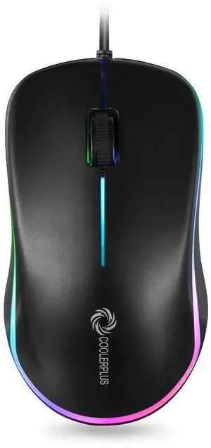 COOLERPLUS FC112 USB Optical Wired Computer Mouse with Easy Click for Office and Home, 1000DPI, Premium and Portable,Compatible with Windows PC, Laptop, Desktop, Notebook (Black)