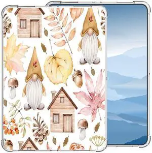 Clear Case for All-New Kindle Paperwhite 12th Gen 2024 (7") & Kindle Colorsoft Signature Edition (7")Slim Lightweight Clear Cover Silicone Protective Thin Back Shell Case-Gnome Autumn Forest