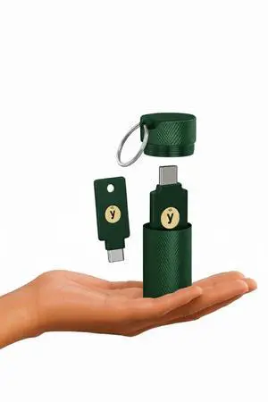 YubiKey Keychain Protector Case for 5/5C NFC - Single-Key Secure Storage,Waterproof & Scratch-Resistant for Everyday Carry (Green)