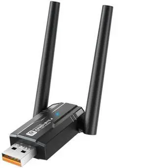 Wireless USB WiFi 6 with Bluetooth 5.4 Adapter Dual Antennas 5G/2.4G WiFi Adapter for Desktop PC MacBook Laptop Windows11/10 Wireless Network, Driver Free
