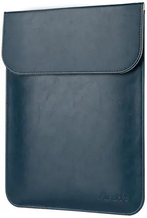 Allinside 13 inch Laptop Sleeve Case for MacBook Air 13 2018-2025/MacBook Pro 13 2016-2022, Waterproof PU Leather Laptop Sleeve Bag Protective Vertical Case Cover, Blue