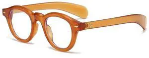 NIDOVIX Round Blue Light Glasses for Men Women Retro Trendy Thick Frame Non Prescription Glasses Computer Eyeglasses (Brown)