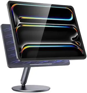 BENKS Magnetic iPad Stand for iPad Pro 13'' M4 (2024), Adjustable 360?Rotating Base, Foldable Aluminum Holder for Desk, Office & Home Use