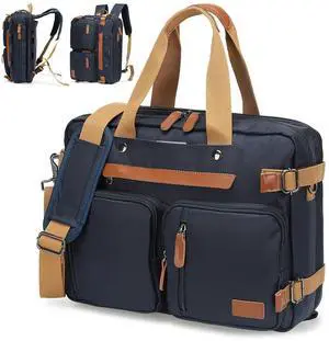 SUIKIHUM 3 in 1 Briefcase Backpack for Men Women, 17.3 Inch Laptop Backpack, Business Work Bags with 12 Pockets, Blue