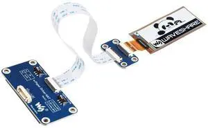 Waveshare 2.13inch Flexible E-Ink Display HAT Compatible with Raspberry Pi4B/3B+/3B/2B/B+/A+/Zero/Zero W/WH/Zero 2W 212x104 Resolution Black/White Dual-Color SPI Interface Supports Partial Refresh