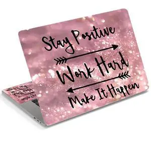 DINKY Laptop Skin Sticker Decal, 16" 16.5 17 17.3 inch Laptop Universal Reusable Vinyl Skin Stickers Art Cover Decal Notebook PC Personalized Protector (Pink Inspirational Quote)