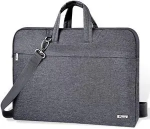 Voova Laptop Bag 17 17.3 Inch Water-resistant Laptop Sleeve Case with Shoulder Straps & Handle, Computer Case Cover Slim Briefcase Compatible with 17-18 Hp Dell Asus Acer, Grey