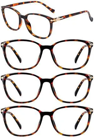 WEMOOTANTS 4 Packs Blue Light Blocking Reading Glasses 1.5 for Women Large Brown Tortoise Computer Readers 1.0 1.25 1.50 1.75 2.0 2.25 2.5 2.75 3.0 3.5 4.0