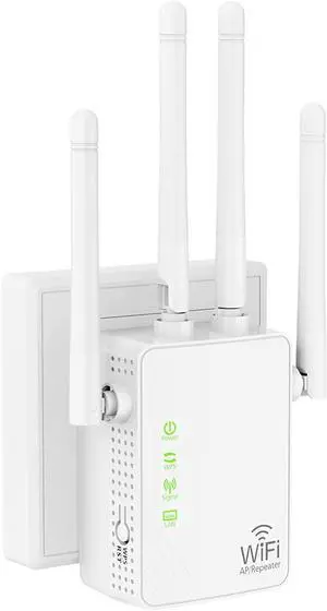 WiFi Extender Signal Booster Up to 6000sq.ft and 55+ Devices, WiFi Range Extender, Wireless Internet Repeater, Long Range Amplifier with Ethernet Port, Access Point, 1-Key Setup, Alexa Compatible