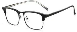 Cyxus 99% Blue Light Glasses Men, TR90 Acetate Sqaure Semi-rimless Browline Frame Computer Gaming 8216