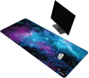 Mydours 55 x 24 inches Gaming Mouse Pad, Extra Large XXL Full Desk Pad, Smooth Fabric & Non-Slip Rubber Mouse Mat, Extended Desk Mat for Gaming, Office and Working (Universe)