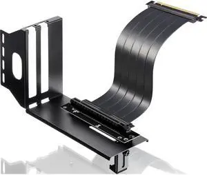 Raijintek Compatible Paxx Vertikale PCI-Slot-Blende + PCIe x16 Riser Flachband-Kabel, 20cm