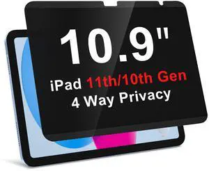 360°Magnetic Privacy Screen for iPad 11th/10th Generation(10.9 Inch, 2022-2025), Removable Anti Blue Light Glare Spy Private Filter, High Sensitive Bubble-Free Easy Install Security Screen Protector