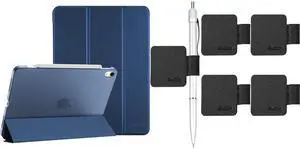 ProCase for iPad 9th 2021/ iPad 8th 2020/ iPad 7th 2019 Case Bundle with 5 Pack Pen Loop Holder for Notebooks Journals Planners Tablet Case