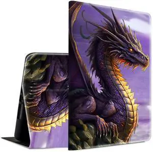 Case for All-New Kindle Fire HD 10 & 10 Plus Tablet 11th/13th Generation 2021/2023 Lightweight Smart Case Adjustable Stand Protective Cover with Auto Wake/Sleep - Purple Dragon