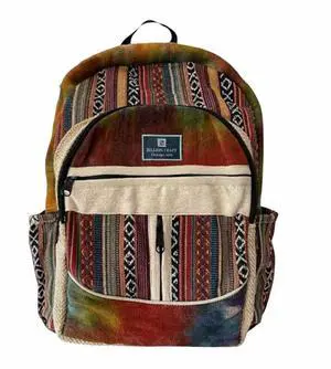 Z ZILLION CRAFT Large size multi pocket breathable back pack | Hand made Eco friendly Hemp from Himalaya | Strong backpack with Unbreakable YKK Zipper chain. College, Laptop, travelling.