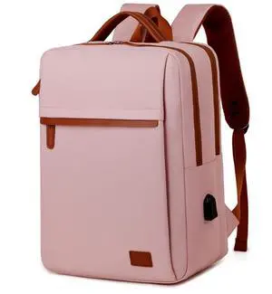 Laptop Backpack,Business Travel Anti Theft Slim Durable Laptops Backpack with USB Charging Port,Water Resistant College Computer Bag for Women & Men Fits 15.6 Inch Laptop and Notebook-Pink