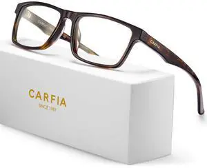 CARFIA Rectangle Blue Light Blocking Glasses for Men, UV Protection Computer Gaming Glasses Eye Health