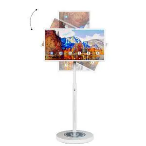 32-Inch Trade Show Display Portable TV with Incell Touch Screen, 1080P Rolling Smart TV, 8G RAM+128G Storage, Android OS, Built-in Battery, Full Rotation, Voice Remote Control, Brainstorm Meeting