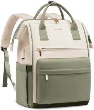 LOVEVOOK Laptop Backpack for Women 15.6 Inch, Travel Backpack with USB Charging Port Large Capacity Laptop Bag, Waterproof Bag for Business College Airline Approved Work Backpack(Green)