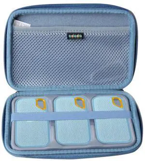 Adada Hard Case for SanDisk 500GB / 250GB / 1TB / 2TB Extreme Portable SSD (Sky Blue, Case for 3 Hard Drives)