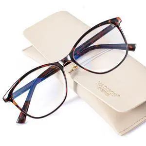 Madison Avenue Blue Light Blocking Glasses Anti Eyestrain UV Glare Blue Light Glasses for Women with Case, TV Phone Computer Gaming Eyeglasses (Demi)