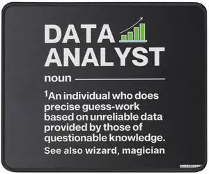 CheekyChess Funny Data Analyst Definition Mouse Pad Data Scientist - Computer Geek Gifts Mouse Mat for Office Laptop 9.5 in, Medium, Black