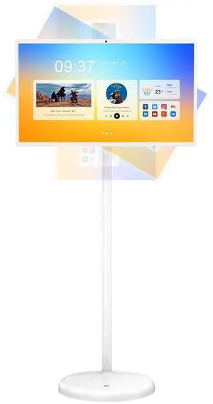 QIXZOCV 24 Inch Portable TV, All-in-One Smart Screen, Touchscreen Rolling TV, Android OS, 8GB RAM+128GB Storage, FHD IPS Display, Built-in 13500MAH Battery, Wireless Screen Sharing, Adjustable Stand