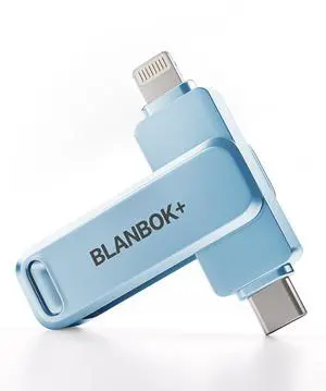 MFi Certified 256GB Flash Drive for iPhone Photo Stick, USB Thumb Drive Memory Stick High Speed USB Drive Photo Storage for iPhone Flash Drive Compatible for iPhone/iPad/Android/PC (Blue)