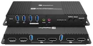 2 Port KVM Switch Dual Monitor DisplayPort, Support 4K@60Hz KVM Switch 2 Computers 2 Monitors, EDID Emulator, USB 3.0 Devices, Hotkey Switch, with All Cables