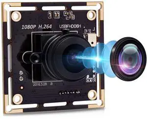 IFWATER 1080P USB Camera Module for Video Conferencing, 2MP IMX323 with 170 Degree Fisheye Lens, H.264 Format and Low Light Performance for Computer, Linux, Android, Jetson Nano