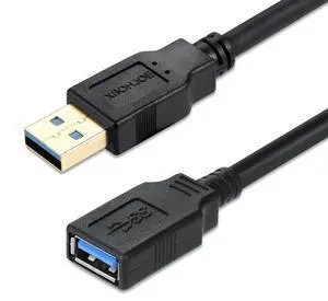 XBOHJOE USB 3.0 Extension Cable 10FT High Speed 3.0 USB Extender Cord Type A Male to Female Data Transfer 5Gbps for Mouse Extender Cable Keyboard Extension Cord etc(10ft Black)