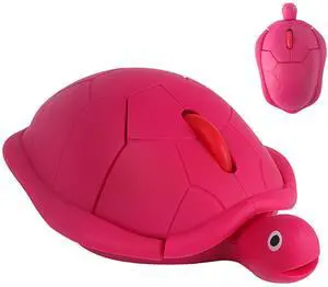 Wireless Mouse Cute Red Animal Turtle Design Silent Click Portable Lightweight USB Travel Optical Small Middle Hands Mice for PC/Laptop/Computer/MacBook Kids Girls Women Mother Office Shool Gift