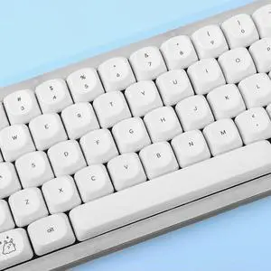Gliging MOA Profile Keycaps, White Minimalist Keycaps, 124 Keys Cute Ghost Themed Keycap Set, Custom Dye-Sublimation Key Cap for Cherry MX Switches Mechanical Keyboard (White)