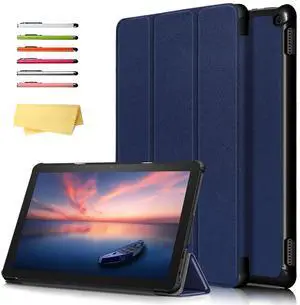 UUcovers 10.1" Case for All-New Kindle Fire HD 10 (11th Gen) & Fire HD 10 Plus Tablet (Only Compatible with 11th Generation 2021 Release) Folio Stand PU Leather Cover with Auto Sleep/Wake, Darkblue