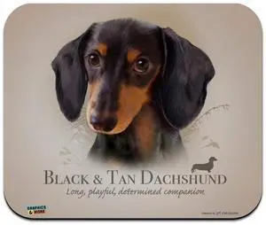 Black and Tan Dachshund Wiener Dog Breed Low Profile Thin Mouse Pad Mousepad