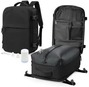 winspansy Large Travel Backpack Storage Vacuum Compression Seal Bags for Women Men Clothing with Pump Personal Item Work Carry on Business Vacpack College Laptop Backpack Black