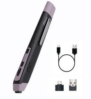 Plima Patent, Intuitive Pen-tip Press-Down Function Equivalent to The Left Mouse Button,Pocket Ergonomic Dual Mode 2.4+BT Pen Mouse 2.0 Vertical Mice, Support Windows, Android,Linux, Mac OS(Purple)