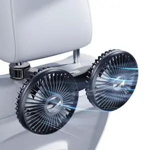 NIFBANG Dual Head Car Fan for Backseat,USB Powered Car Back Seat Fans for Kids Baby Dog,360° Rotatable 3 Speeds Rear Headrest Cooling Fans,Carseat Cooler Fan That Blow Cold Air for Vehicles RV Truck