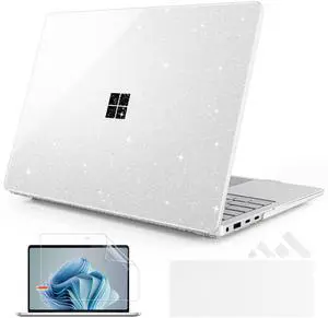 ICEKEE Glitter Case for Microsoft Surface Laptop 13.8-inch Touchscreen 2024 (7th Edition) Lightweight Durable Scratch-Resistant Easy Install, with Keyboard Cover & Screen Protector, Sparkly Clear