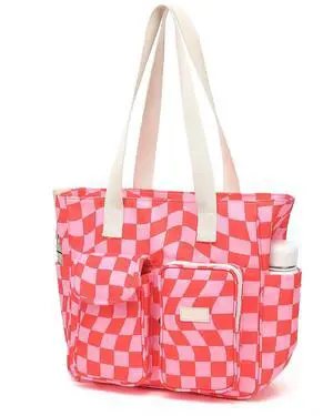 Laptop Tote Bag for Women 15.6 Inch Waterproof 16Pro Computer Bags Women Business Office Work Bag Briefcase (Pink Checker, 15 inch/15.6 inch)