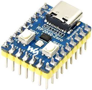 waveshare RP2040-Zero Mini Board with Pre-Soldered Header,Pico-Like MCU Board Based on Raspberry Pi MCU RP2040 Dual-Core Arm Cortex M0+ Processor Support C/C++, MicroPython