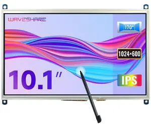 waveshare 10.1inch Resistive Touch Screen LCD Compatible with Raspberry Pi 4B/3B+/3A+/2B/B+/A+/Zero/Zero W/WH/Zero 2W CM3+/4 1024×600 Resolution HDMI IPS Supports Windows