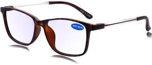 MARE AZZURO Blue Light Blocking Reading Glasses Men Lightweight Computer Readers 0 1.00 1.25 1.50 1.75 2.00 2.25 2.50 2.75 3.00 3.50 4.00 (Brown, 400)
